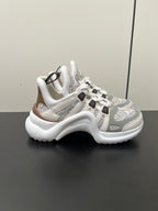 LV Archlight Sneaker 50mm White Mix Gray Brown Monogram Jacquard Fabric
