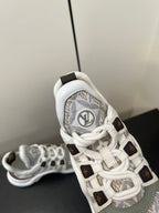 LV Archlight Sneaker 50mm White Mix Gray Brown Monogram Jacquard Fabric
