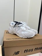 Miu Balance 530 SL Sneakers Gray And White Suede