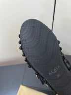 Alaila Ballet Flats With Studs On Fishnet In Black 975753