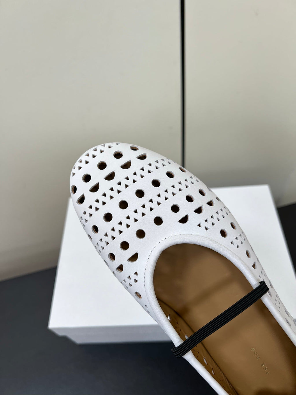 The Row Garden Mary Janes Flats White Calfskin 340033