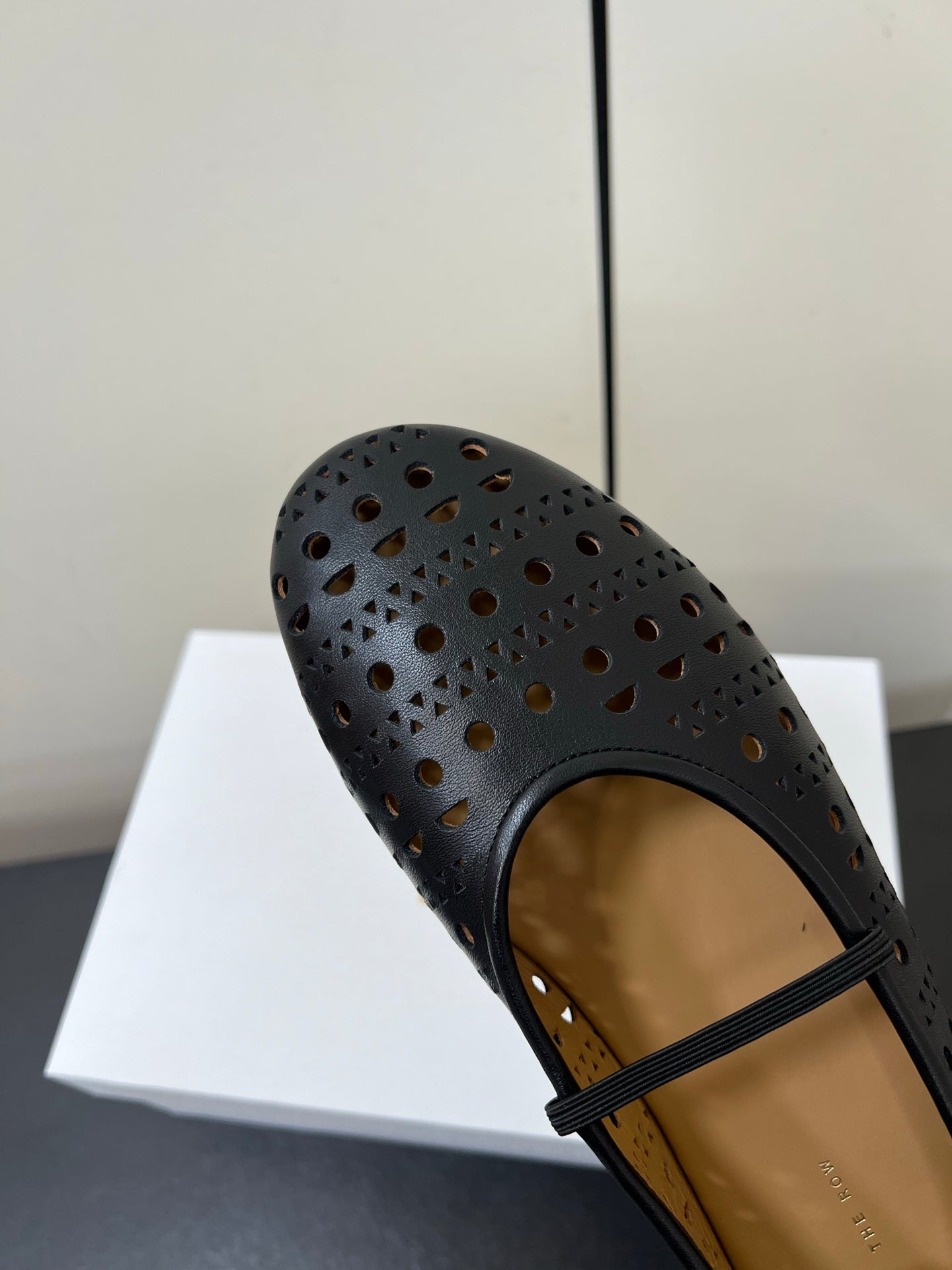 The Row Garden Mary Janes Flats Black Calfskin 340034