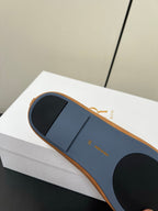 The Row Elastic Ballet Slipper In Gold Calfskin 340035