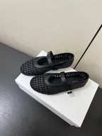 The Row 25ss Mary Jane Flat Black Mesh Cowhide 340043