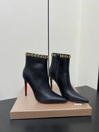 CL Booty Chain Ankle Boots 10.5 Sheepskin 618911