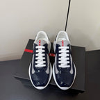 Prada America's Cup Sneaker Black White Patent Leather Mesh 618929