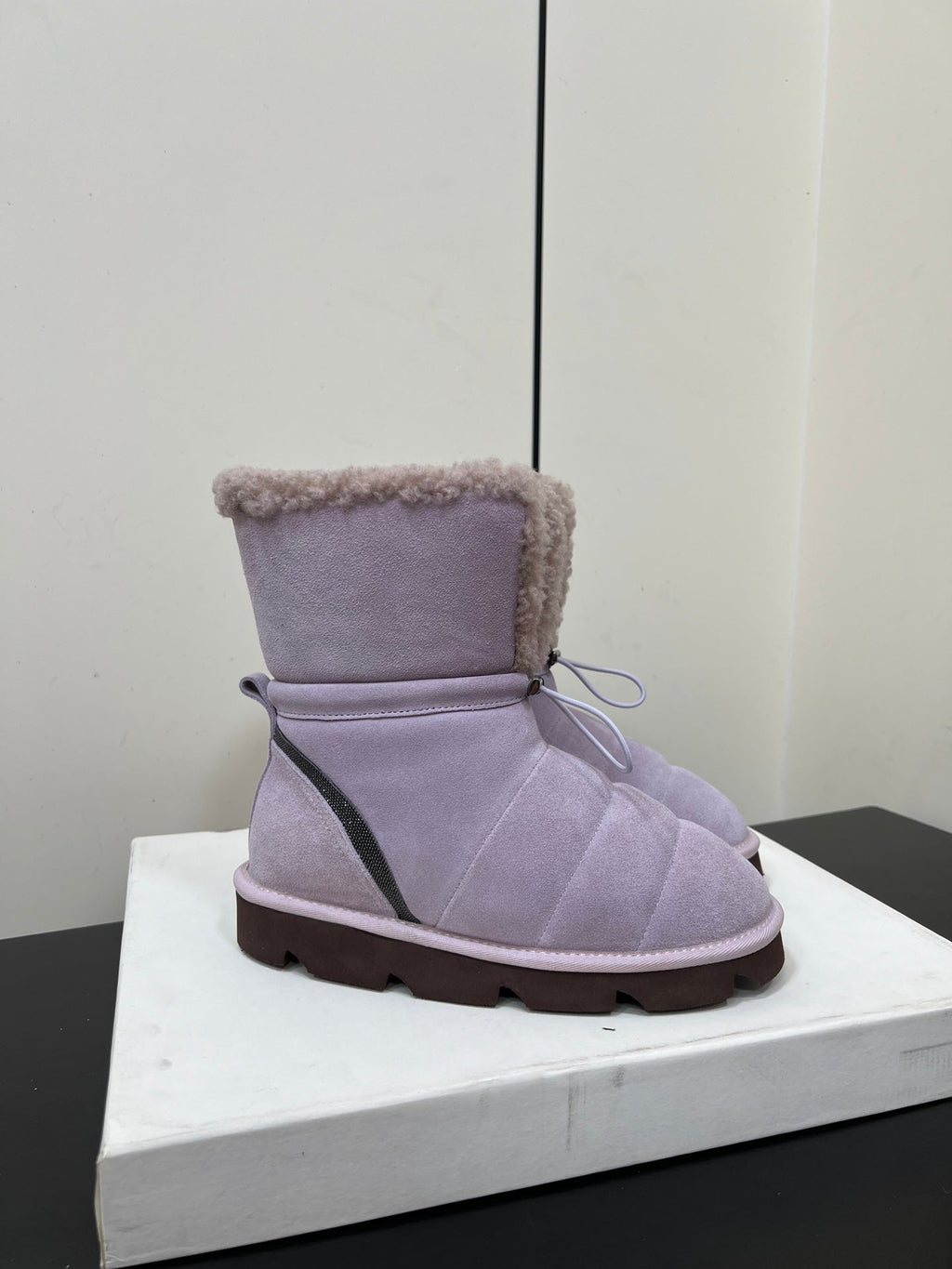 Brunello Cucinelli Snow Boots Purple Suede 619498
