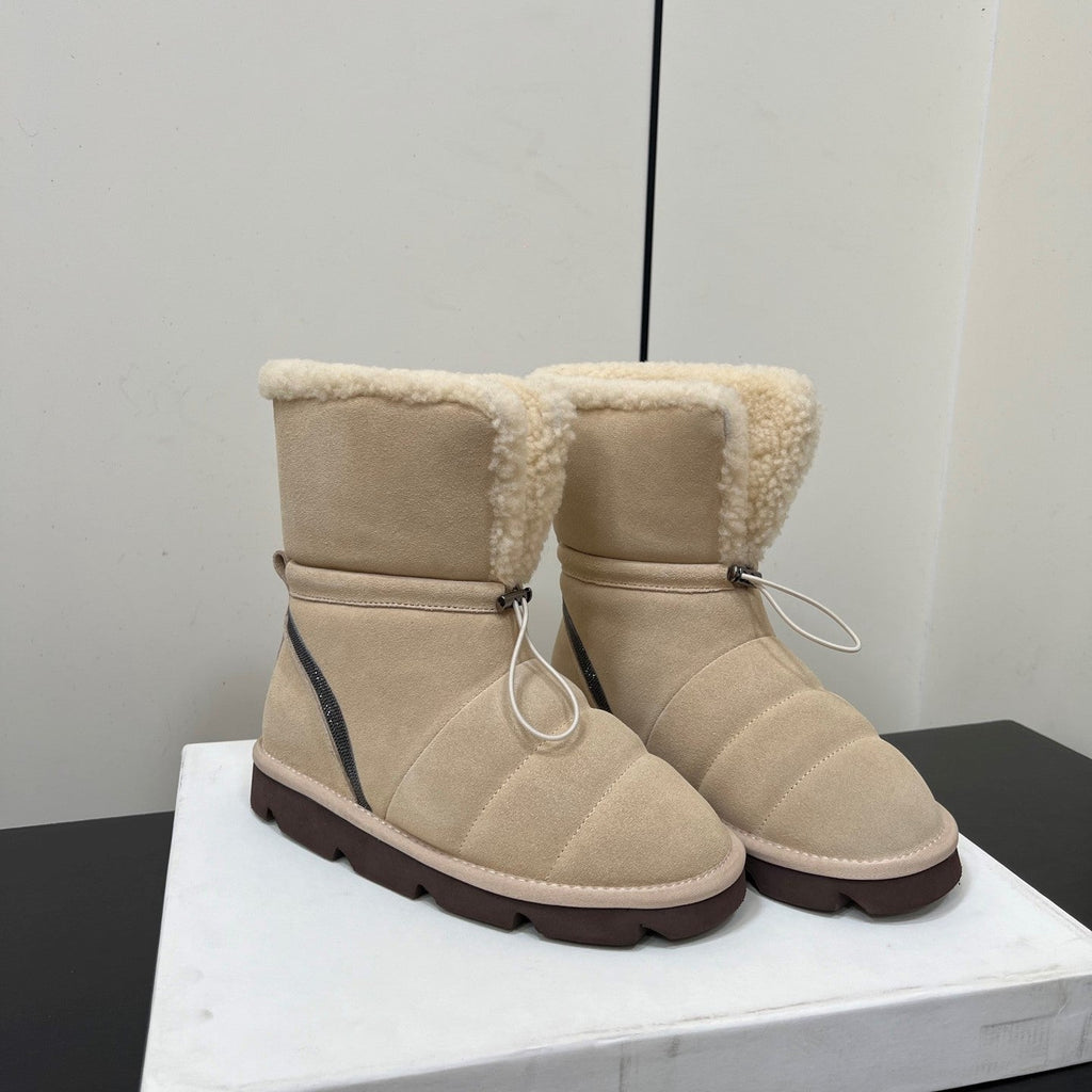 Brunello Cucinelli Snow Boots Light Taupe Suede 619499