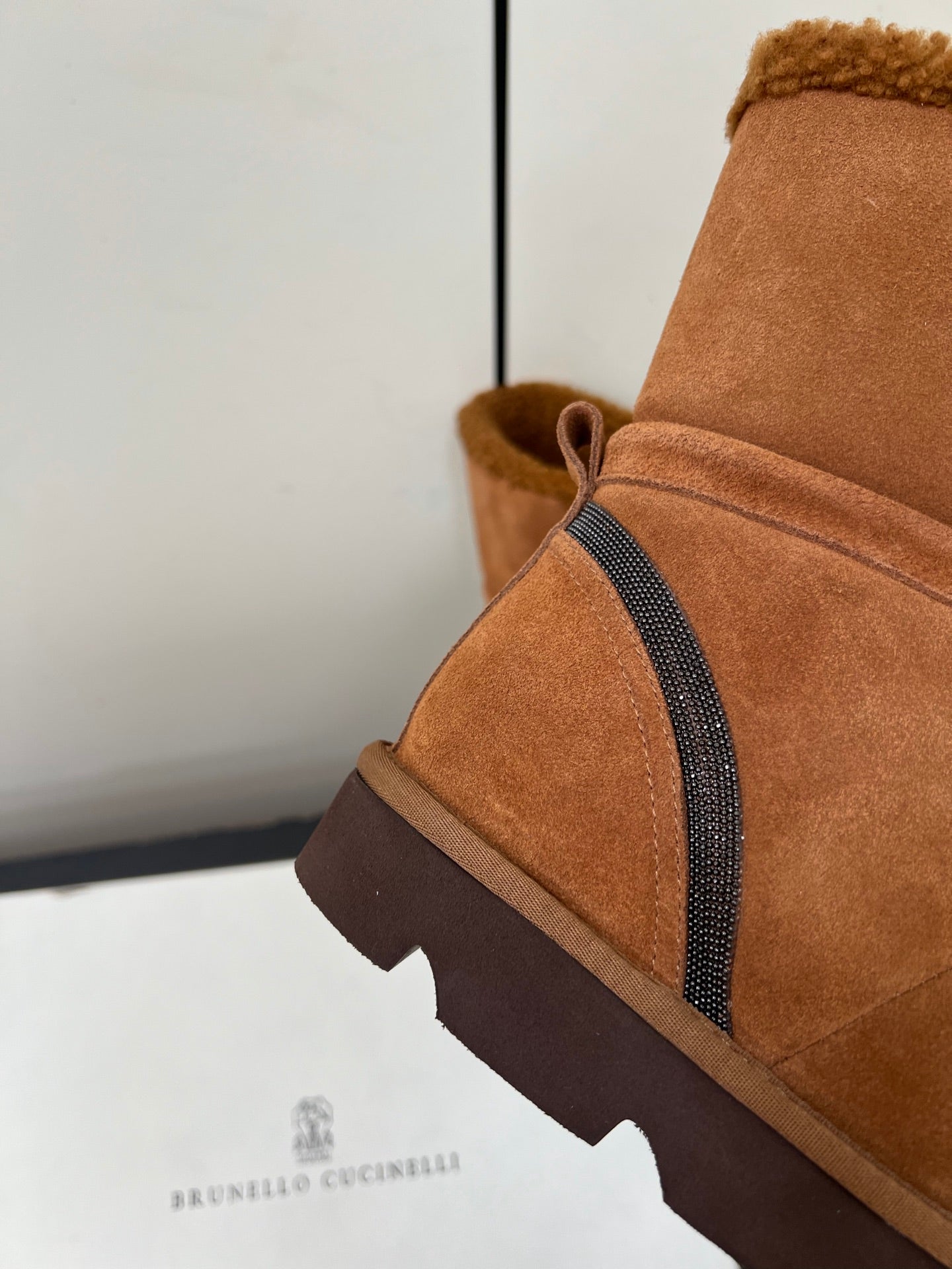 Brunello Cucinelli Snow Boots Brown Suede 619501