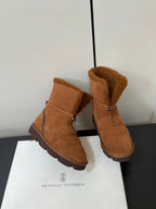 Brunello Cucinelli Snow Boots Brown Suede 619501