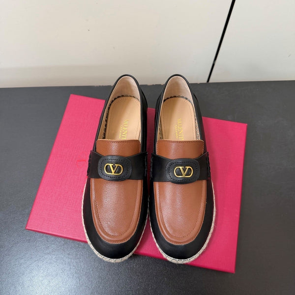 Valen Palm Avenue Loafer Black Brown Raffia Calfskin 619034