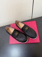 Valen Palm Avenue Loafer Black Raffia Calfskin 619036