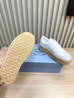 Prada Downtown Bold Light Grey White Nappa Leather & Suede 564144