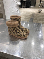 GG Horsebit Snow Beige Black Suede Fleece 576257
