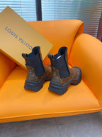 LV Ruby Flat Ankle Boot 55mm Dark Brown Cowhide