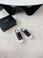 CC Low Sneaker 35mm Black Wrinkled Cowhide