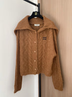 Miumiu 2025  Cardigan Brown Wool Polyester