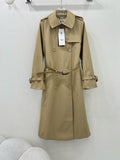 Fendi 25 Lace-up Trench Coat Beige Cotton