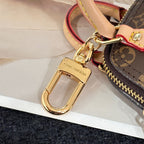 LV Alma Bag Charm Brown mix Beige Cowhide Canvas