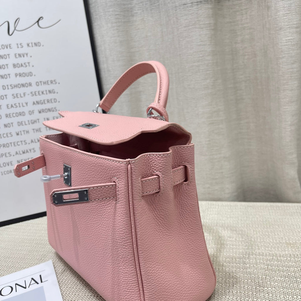 HM Kelly 25cm Pastel Pink Togo Leather Silver Hardware