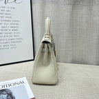 HM Kelly 25cm Cream Togo Leather Silver Hardware