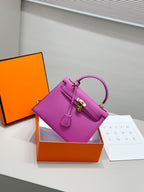 HM Kelly 25cm Pink Epsom Leather Gold Hardware