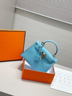 HM Kelly 25cm Tiffany Blue Epsom Leather Gold Hardware