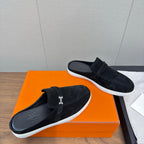 HM 25s Like Mule Charcoal Blue Suede Rubber 465662