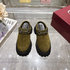 GG 2025 Horsebit Dark Green mix Black Suede Sheepskin 416544