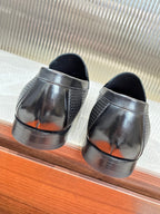 HM BLACK H-BUCKLE LOAFER BLACK CALFSKIN