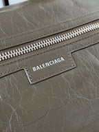 SUPERBUSY LARGE SLING BAG 42 IN KHAKI GREEN LAMBSKIN