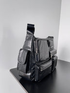 SUPERBUSY MESSENGER BAG 33 IN BLACK ARENA LAMBSKIN