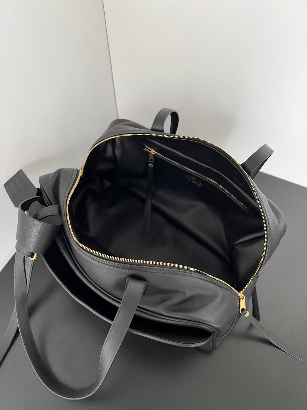 Balenciaga Carrie Bowling Ball Bag Black Lambskin