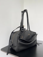 Balenciaga Carrie Bowling Ball Bag Black Lambskin