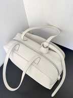 Balenciaga Carrie Bowling Ball Bag White Lambskin