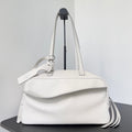 Balenciaga Carrie Bowling Ball Bag White Lambskin
