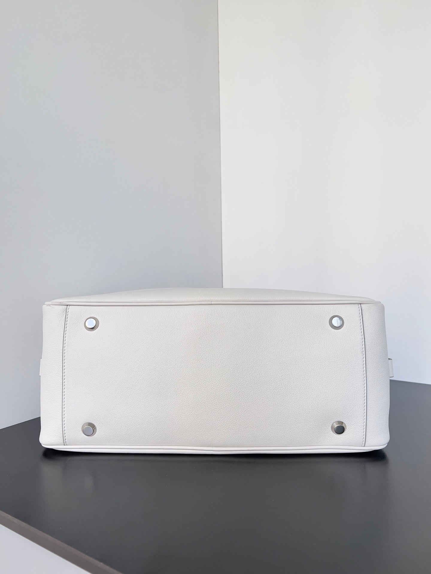 Balenciaga Carrie Bowling Ball Bag White Lambskin