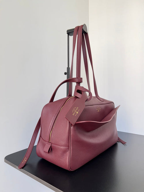 Balenciaga Carrie Bowling Ball Bag Wine Red Lambskin ()