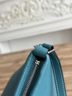 HM Berlingot Shoulder Bag Teal Blue Epsom Leather 270323