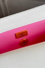 Mini Flap 22cm White Lambskin Gold Hardware