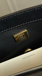 Mini Flap 22cm Black Lambskin Gold Hardware