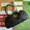 gg marmont medium top handle 35cm black calfskin gold hardware