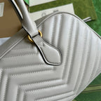 gg marmont medium top handle 35cm cream calfskin gold hardware
