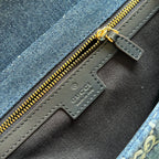 gg marmont 26cm blue monogram denim gold hardware