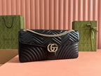 MARMONT SHOULDER BAG 40 IN BLACK CALFSKIN GOLD CHAIN