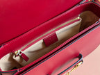 Gucci Horsebit 25 Bag Rosso Ancora Red Leather Canvas 244262