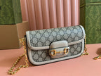 Gucci Horsebit 1995 Bag Ebony mix Beige Canvas 244275