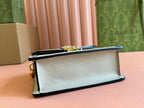 Gucci Ophidia 17.5cm Bag Beige White Canvas Leather 248488