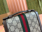 Gucci Ophidia 17.5cm Bag Ebony Brown Canvas Leather 248489