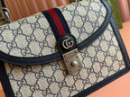 Gucci Ophidia 25cm Bag Ebony Black Canvas Leather 248493
